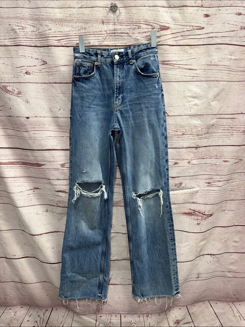 Zara Classic Distressed High-Rise Women’s Jeans - Blue Size 2